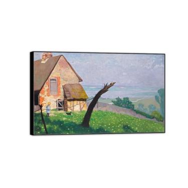 Imagem de Felix Vallotton Impressão de pintura famosa em tela - quadros de moldura preta decoração de parede - arte de parede para sala de estar quarto casa (fazenda antiga) 30x50cm-12x19in