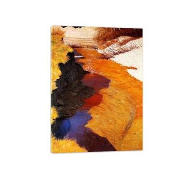 Imagem de MUHJDYC Felix Vallotton Pintura moderna de reprodução de impressões em tela famosa para decoração de sala de estar e quarto (vista do cavalo) tela emoldurada 50x70cm-19x27in