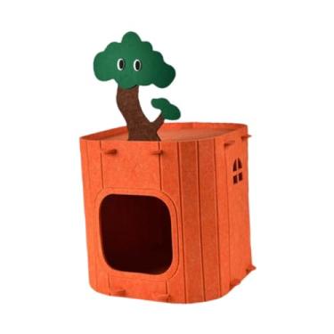 Imagem de Ｂｅｓｇａ Casa de gato, cabana de cama fechada fácil de montar a caverna de condomínio de gato doméstico para vários gatos que jogam gatos externos internos,