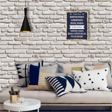 Imagem de Papel de Parede Tijolinho Branco Rústico Acinzentado 250 - Inove Papéi