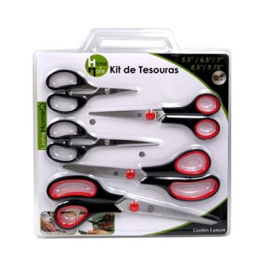 Imagem de Kit 5 Tesouras Multiuso Costura Tecido Bordado Tricô - HM