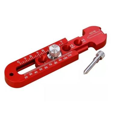 Imagem de Bússola para marcenaria de liga de alumínio para/métrica de desenho de arco/carpinteiro imperial medidor de marcação de ponto fixo ferramenta de bússola para desenhar arcos repetíveis vermelho