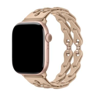 Imagem de Pulseira Silicone Maleável Conclave Compatível com Apple Watch (Nozes, 44/45/46/49mm)