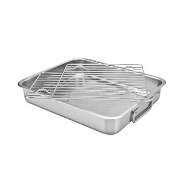 Imagem de Tramontina 61409340 Assadeira em Aço Inox com Grelha, Prata, 34 X 28 cm