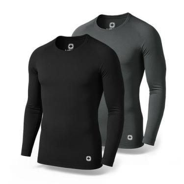 Imagem de Kit 2 Camisetas Térmicas Masculina Segunda Pele Camisa Uv50+ DryFit Pr