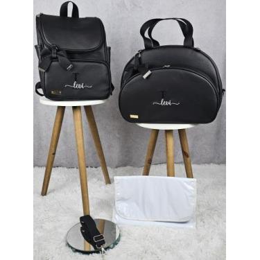Imagem de KR RK Bolsas Maternidade Mala e Mochila Luxo Elegance, Preto