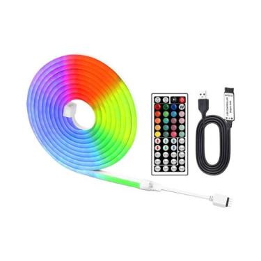 Imagem de Luzes De Corda De Néon LED RGB Que Mudam De Cor Tira Flexível Com Cont
