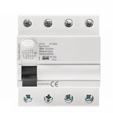Imagem de Gyl9 Ac Disjuntor De Corrente Residual Disjuntor Diferencial Interruptor 4p 25a 40a 63a 80a 100a1pcs, 30mA, 4P 63A
