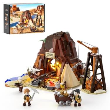 Imagem de FUNWHOLE Wild West Gold Mine Lighting Building-Bricks Set - Western Prospector’s Dig Entrance 658 Pcs Mining Playset for Adults and West Lovers