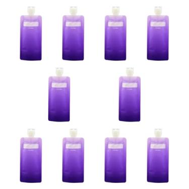 Imagem de FashionCha Bolsa de embalagem líquida Tamanho da viagem 90 ml Squeezable portátil bolsas de viagem portáteis para produtos de higiene pessoal para sabão homens, Roxo