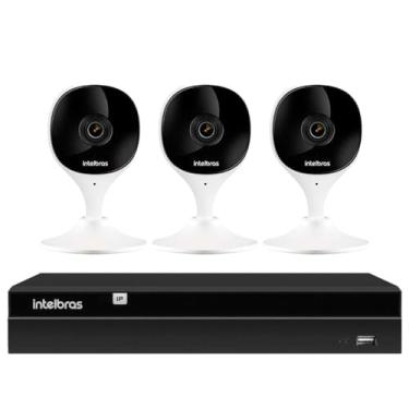 Imagem de Kit 3 Câmeras Wi-Fi iMx C Intelbras Visão Superwide e Inteligência Artificial Branca + Gravador Digital de Vídeo Intelbras NVR NVD 1404 4 Canais