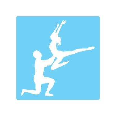 Imagem de Stencil De Parede Tamako Casal Dança - 55 X 55Cm - Ref 525 - Stencil T