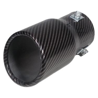 Imagem de Ponteira Escapamento Tuning Esportivo Carro Universal Grafite Alumínio