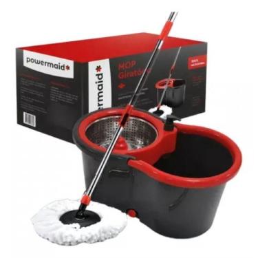 Imagem de Mop Balde Esfregão Giratório Pró 1 Refil Com Roda E Alça - Power Maid