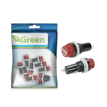 Imagem de 10x Porta Fusível Rosca Pequeno Vermelho (5x20) - GREEN