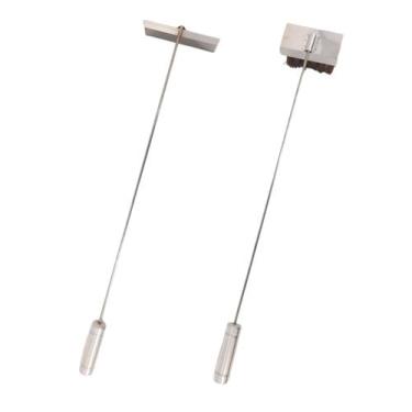 Imagem de Kit Inox Vassoura Piaçava com Rodo de Limpeza Fornos, Pizza - INOX LAU