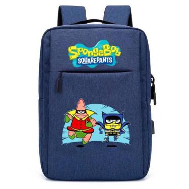 Imagem de Mochila Bolsa MediInfantil com USB Estampa Esponja Divertida Amarela p