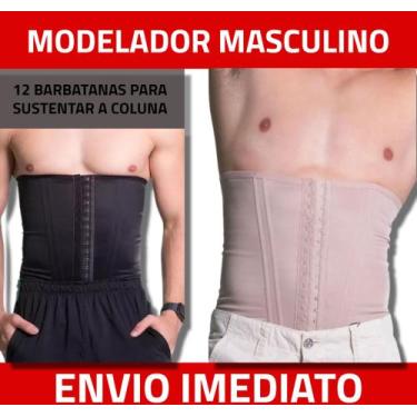 Imagem de Cinta Modeladora Masculina Redutora Abdominal Seca Gordura Disfarça Ba