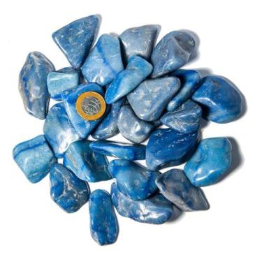 Imagem de 1 Kg Quartzo Azul Rolado Pedra Natural G 30 a 45mm Classe A - Cristais