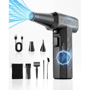 Imagem de OFISPEED Espanador De Ar Comprimido, Espanador De Ar Elétrico De 180.000 Rpm Com Motor Sem Escovas, Mini Soprador Recarregável De 3 Engrenagens, Kit De Limpeza De Teclado, Soprador A Jato Para Pc, C