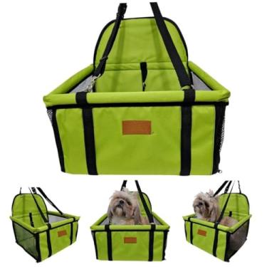 Imagem de Cadeirinha Cadeira Assento Pet de Carro para Cães Cachorro, gatos(VERDE)