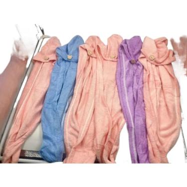 Imagem de Kit1 ou 3 ou 6 (unidades) Toalha De Cabelo Banho, Toalha Grossa Mágica Para Secar Cabelo De Microfibra Grossa Touca Pós(6)