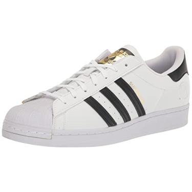 Imagem de adidas Originals Tênis masculino Superstar, Branco/preto/verde (vegano), 18