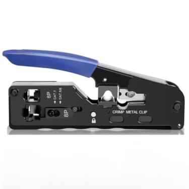 Imagem de Alicate perfurador de cabo de rede de categoria 7, ferramenta de crimpagem de furo passante