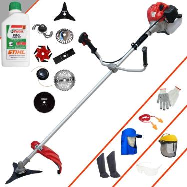 Imagem de Podador Anmax CG520P 52cc 2T 2,2HP Com Carretel + Facas 2 Pontas, 3 Pontas, 6 Pontas, 40 Dentes, 80 Dentes, Trimmer e Escova de Aço + EPI + ÓLEO STIHL