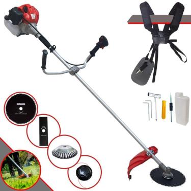 Imagem de Roçadeira Profissional Completa À Gasolina Anmax CG520P-TB 2T 52cc 2,2HP 10.000rpm C/ Lâmina Facão + Lâmina 80 Dentes + Disco Escova de Aço + Carretel