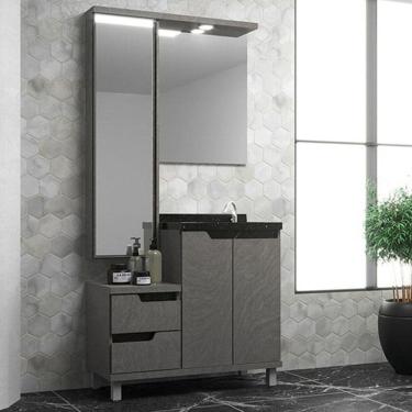 Imagem de Conjunto para Banheiro com Espelheira e Cuba Basalto
