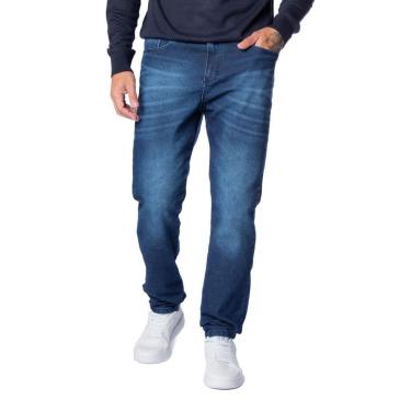 Imagem de Calça Jeans Masculina Dixie Slim Estonado Azul Escuro-Masculino