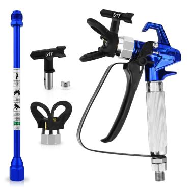 Imagem de Airless SJG Pistola De Pintura Sem Ar Com Proteção Bico E Haste Extensão 517 12" Para Pulverizador Bomba Alta Pressão 3600 Psi