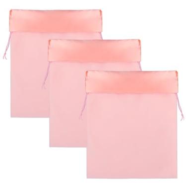 Imagem de Segbeauty Bolsa difusora para secador de cabelo, 3 sacos de cetim de veludo de 39,9 x 30 cm com cordão, bolsa de veludo rosa claro 40 x 30 cm para fixação de pente, organizador de viagem para roupas