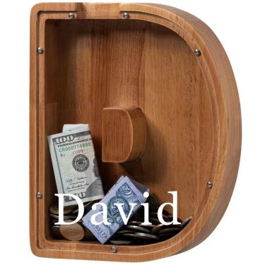 Imagem de Cofrinho de madeira personalizado para crianças, tamanho grande