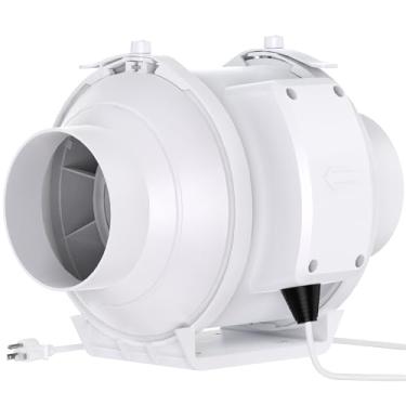 Imagem de Tesansi Ventilador de duto em linha de 10 cm com motor EC - alto desempenho 185 CFM Inline Booster Duct Ventilation Exaustor para banheiros, cozinhas e barracas de cultivo, hidroponia, impressora 3D