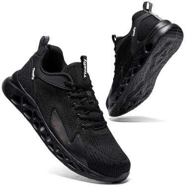 Imagem de Tinefiy Sapatos Com Biqueira De Aço Para Mulheres, Tênis Leves, Confortáveis, Antiderrapantes E De Segurança, Calçados Indestrutíveis