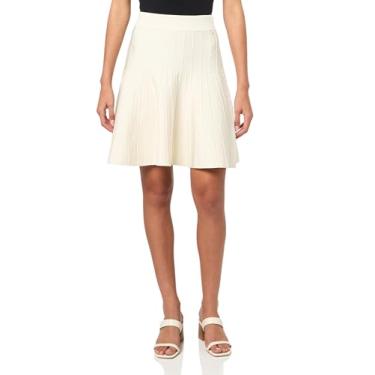 Imagem de GUESS Saia feminina Mirage Ottoman Staci, Pomba branca, GG