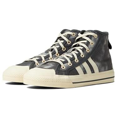 Imagem de adidas Originals Tênis de skate unissex infantil Nizza Hi Rf, Branco/branco giz, 5.5 Big Kid