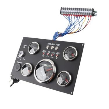 Imagem de Conjunto de medidores de painel 5 em 1, medidor digital à prova d'água IP67 com nível de combustível, substituição do medidor de tensão de temperatura da água para barco RV iate