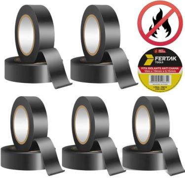 Imagem de Fita Isolante Anti Chamas 10M X 19Mm Kit 05 Un - Fertak