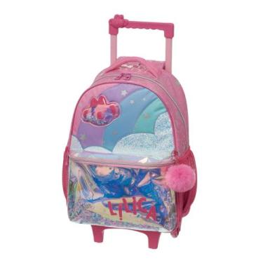 Imagem de Mochila Rodinhas Lilica Ripilica Holográfica Escolar Passeio, Rosa
