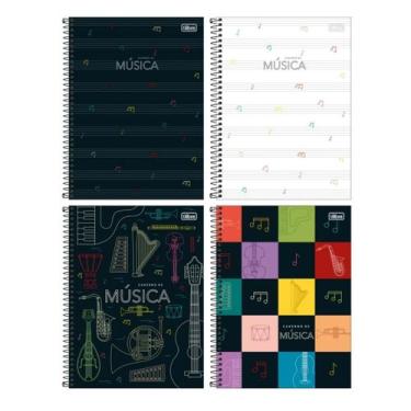Imagem de Caderno Espiral Tilibra Música 80 Folhas com Pauta para Partitura Capa