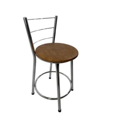 Imagem de Banqueta Banco Baixa Encosto Bar Balcão Cozinha Cromada - FortMix, Mar