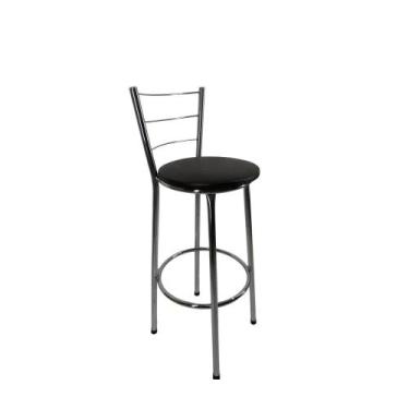 Imagem de Kit banqueta alta cromada cozinha gourmet americana bar - FortMix, Mar