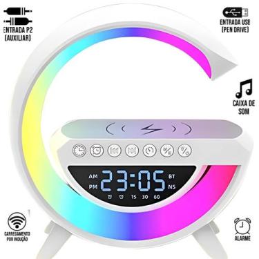 Imagem de Luz LED Inteligente com Som Bluetooth Portátil e Carregador Sem Fio - 