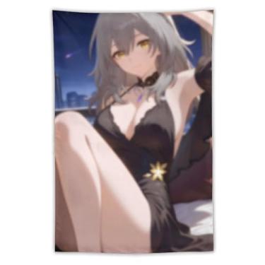 Imagem de LIEGBMEU Tapeçaria de biquíni sexy anime menina 101.6 cm x 152.4 cm interior exterior parede colcha arte decoração de tapeçaria caprichosa, AC066