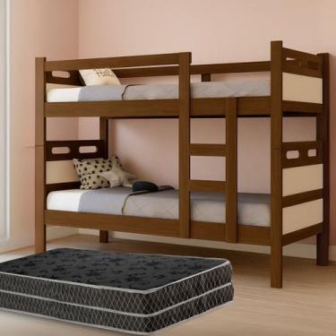 Imagem de Beliche Compacta Premium MDF Super Resistente Vira 2 Camas Com Colchõe