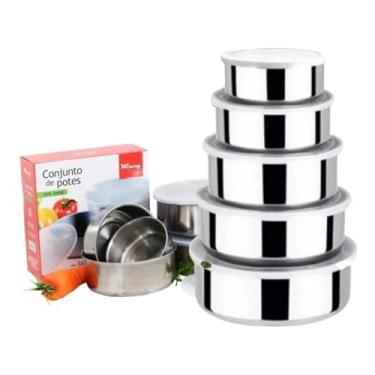 Imagem de Conjunto de Potes em Inox - 5 Peças