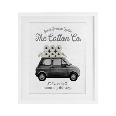 Imagem de Stupell Industries Impressão emoldurada branca de papel higiênico Cotton Co por Lettered and Lined, 53 x 43 cm